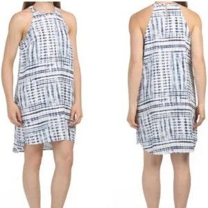 cynthia rowley high neck mini dress 100% linen size S